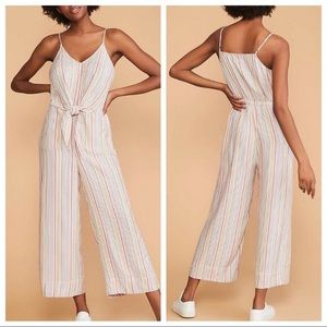LOFT striped jumpsuit